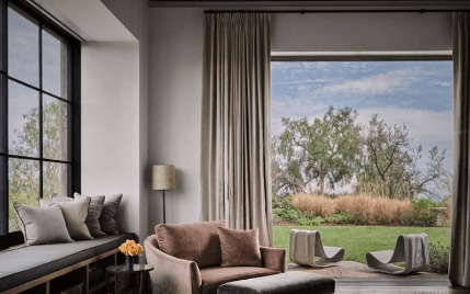 sitting room black grille windows