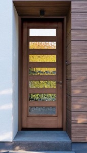 Mastergrain modern door with horizontal window lites