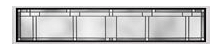 Rectangular transom window with geometric prairie-style grid pattern in craftsman design